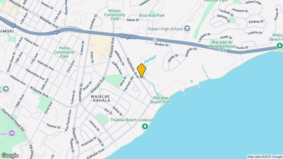 961 Kealaolu Ave Map and Location Details