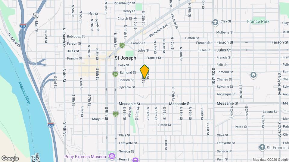 301 S 13th St Map and Location Details