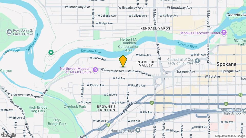 1916 W Riverside Ave Map and Location Details