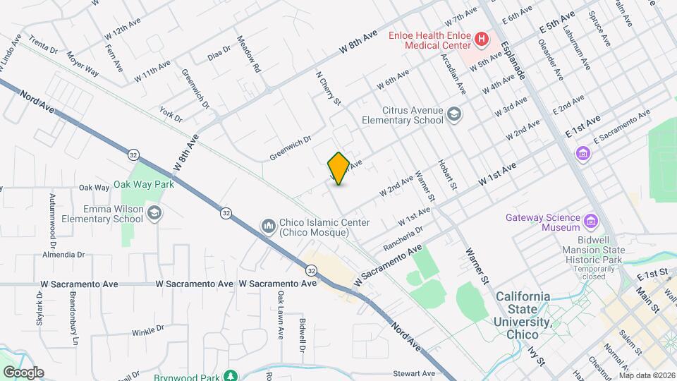 1274 N Cedar St, Unit B Mapa y Detalles de la Ubicación