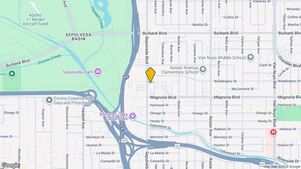 15233 Magnolia Blvd Map and Location Details