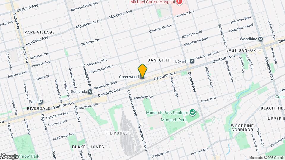 1292 Danforth Av Map and Location Details