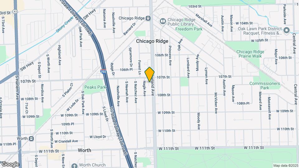 10720 S Ridgeland Ave Map and Location Details