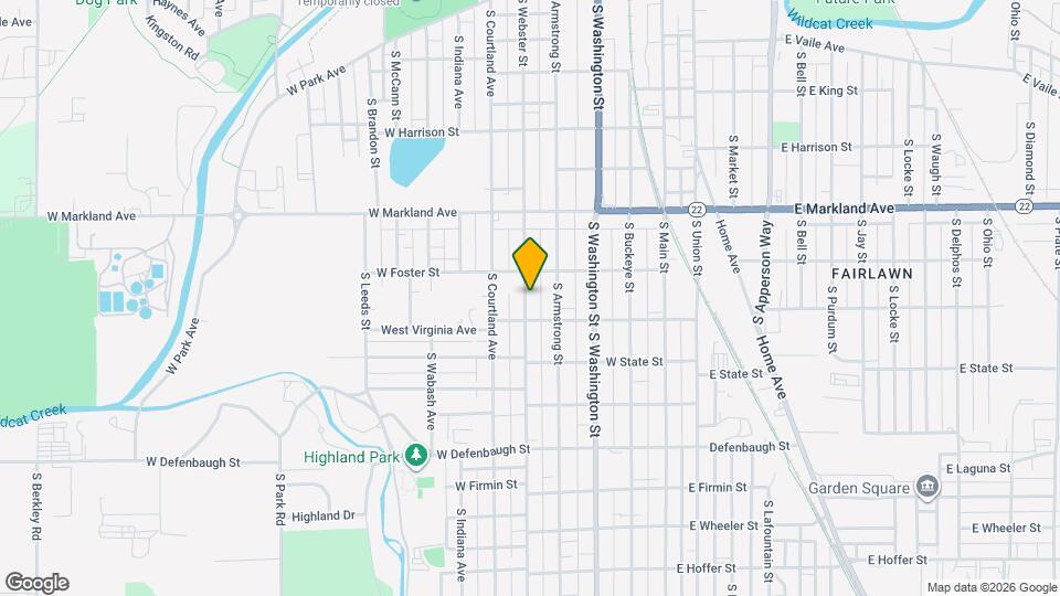 1122 S Webster St Map and Location Details