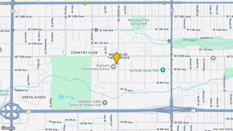925 Harlan St Map and Location Details