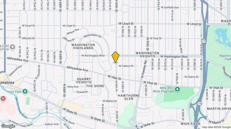 1615 N 60th St, Unit Two bedroom upper unit Map and Location Details