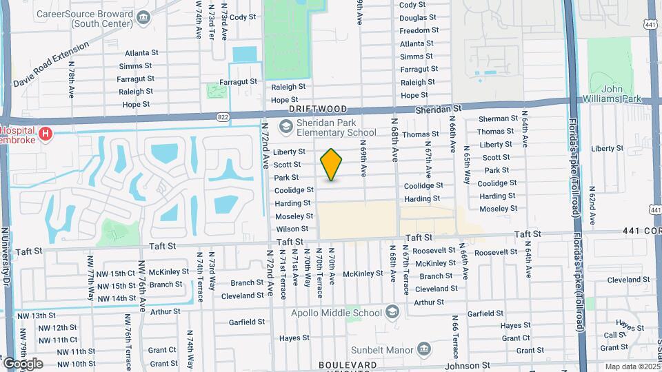 6991 Coolidge St Map and Location Details