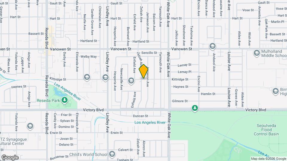 6542 Zelzah Ave Map and Location Details