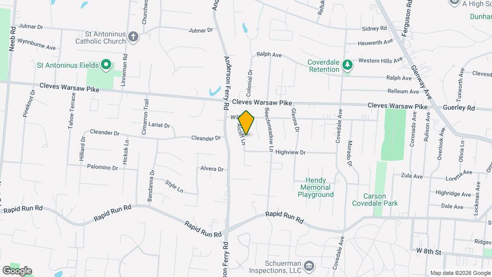 1122 Alcliff Ln Mapa y Detalles de la Ubicación