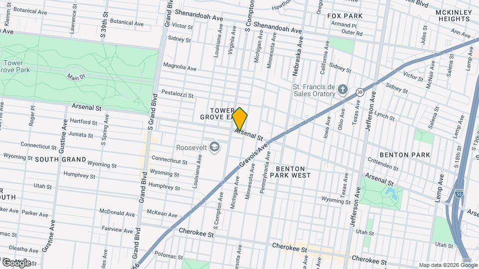 3134 Arsenal St Map and Location Details