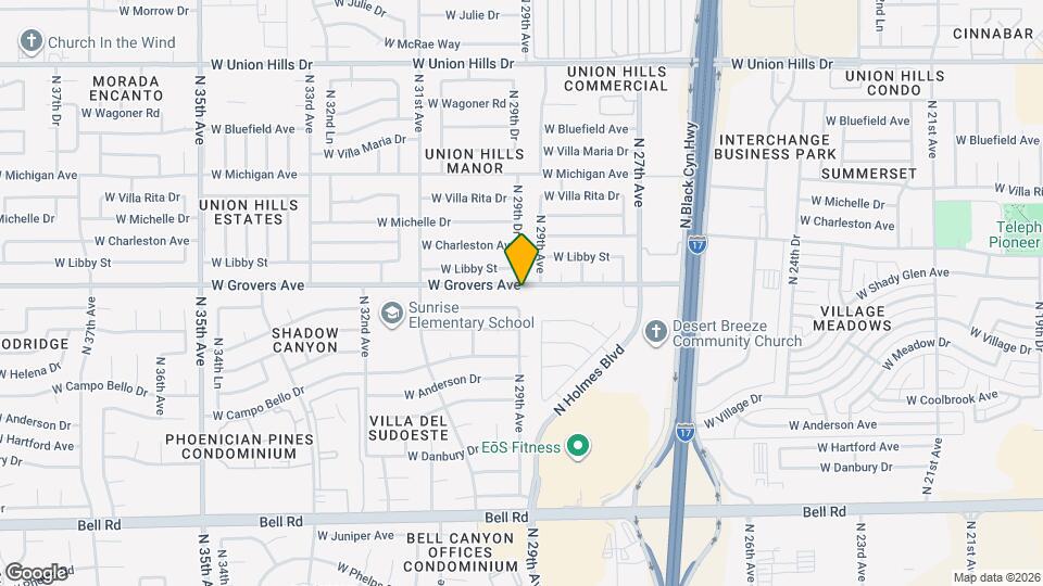 2837 W Grovers Ave Mapa y Detalles de la Ubicación