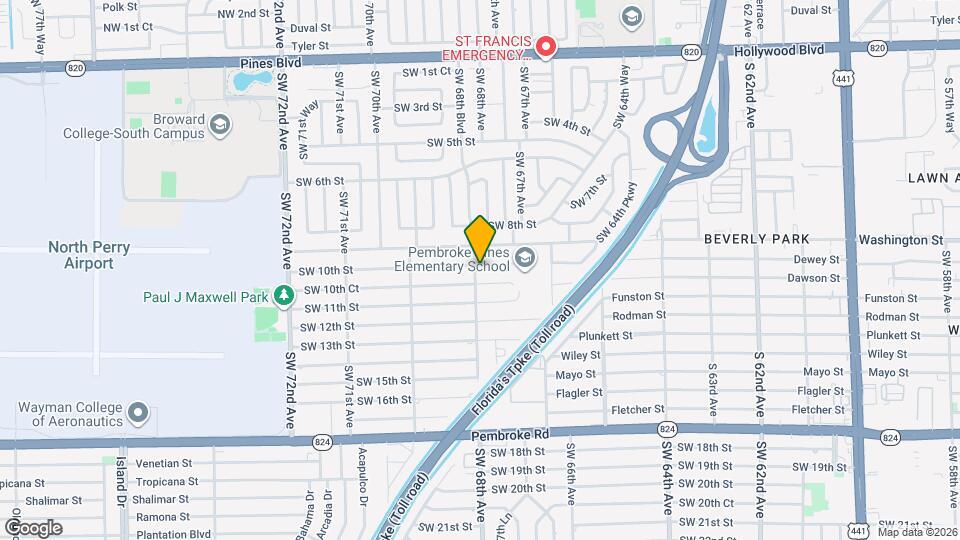 6790 SW 10th St Map and Location Details