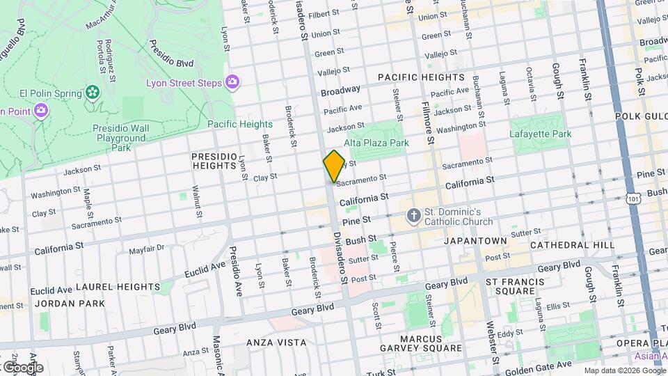 2050 Divisadero St Map and Location Details