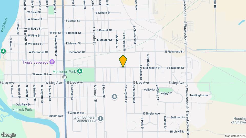 905 S Evergreen St Map and Location Details