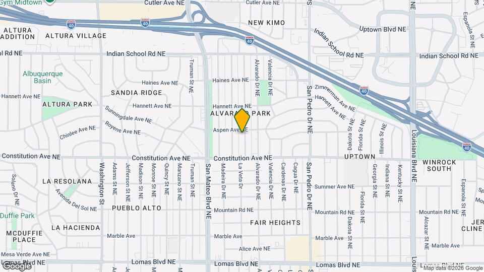 1835 Palomas Dr NE Map and Location Details