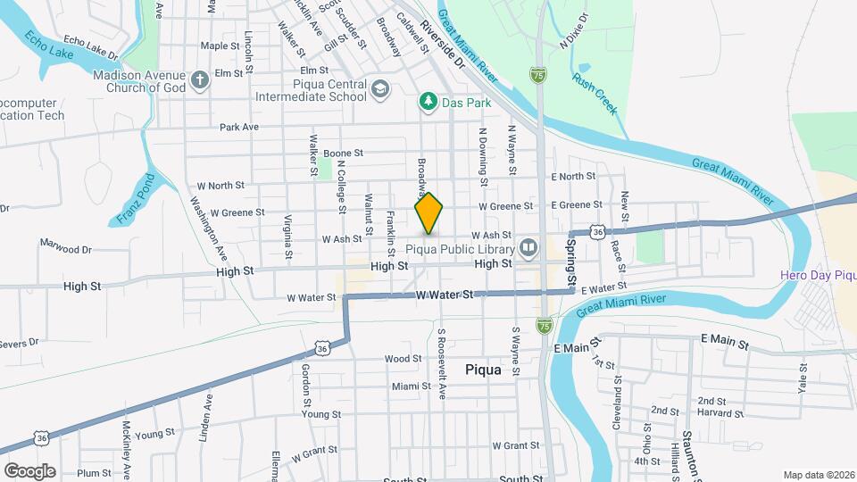 431 W Ash St Map and Location Details