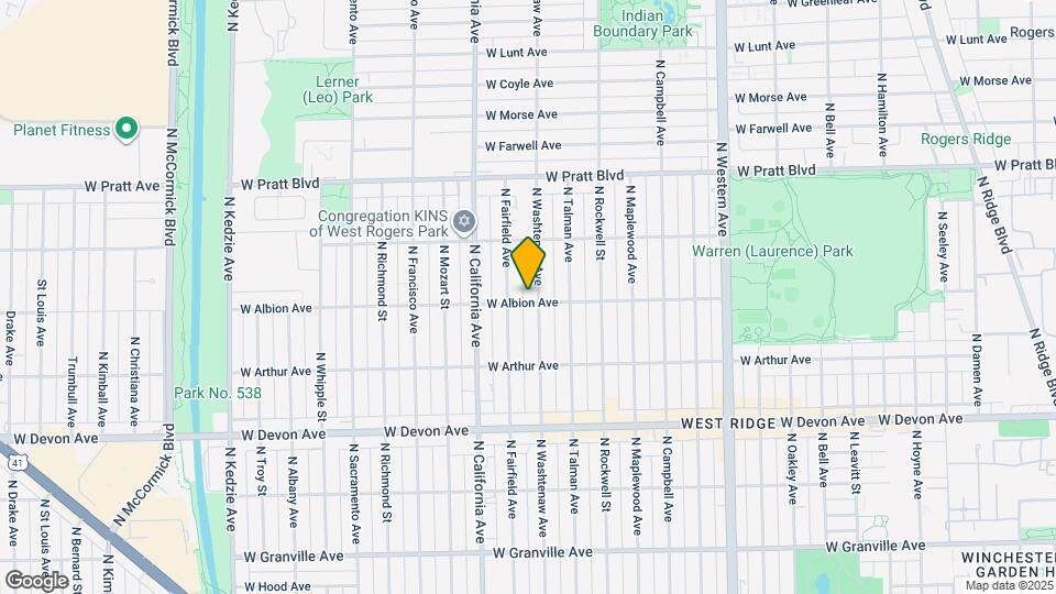 6608 N Washtenaw Ave Map and Location Details