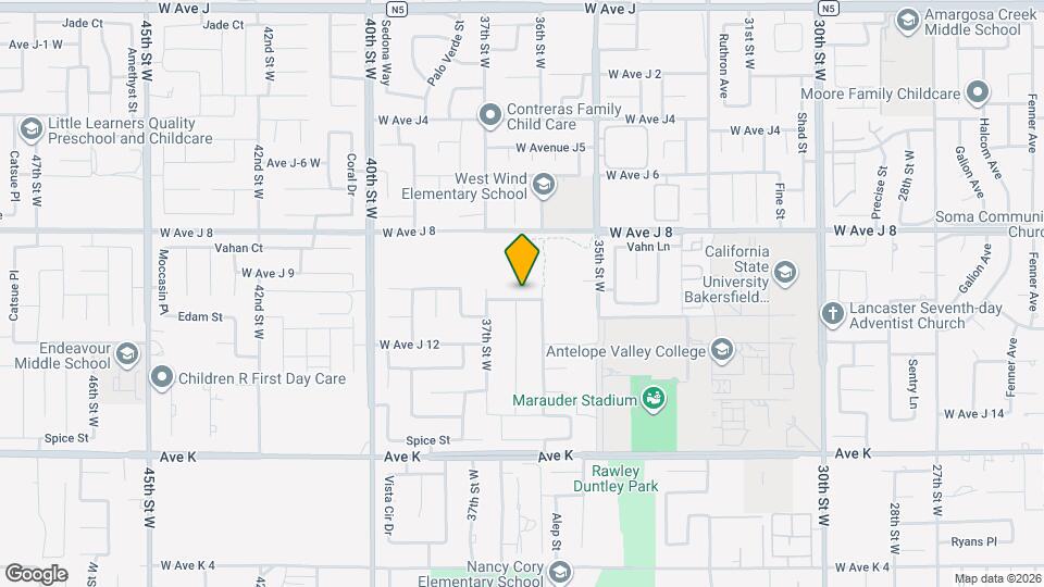3621 W Avenue J10 Mapa y Detalles de la Ubicación