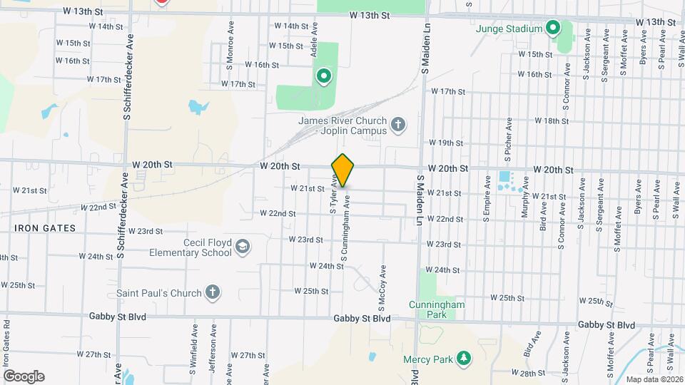 2102 S Cunningham Ave Map and Location Details