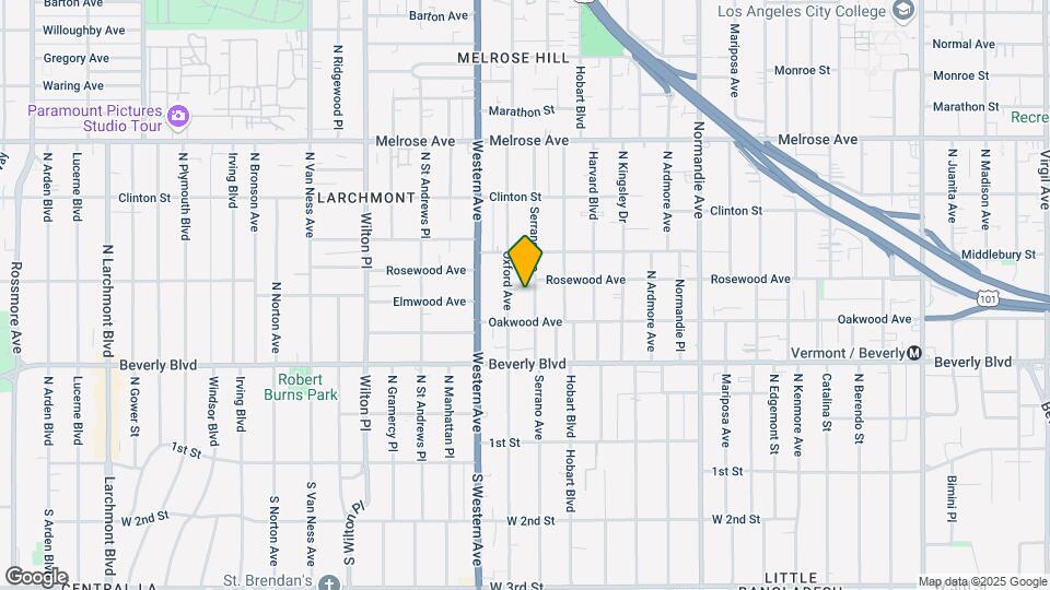435 N Serrano Ave Map and Location Details