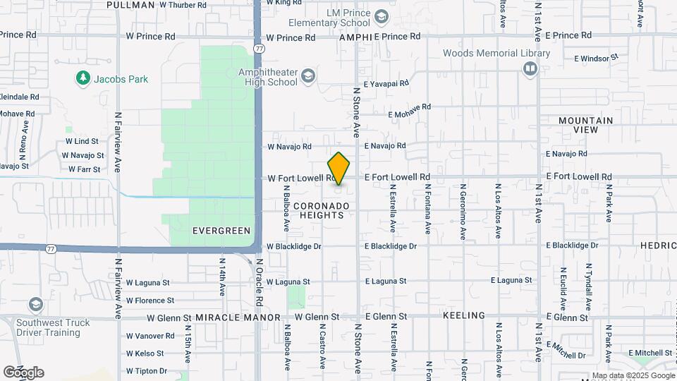 45 W Fort Lowell Rd Mapa y Detalles de la Ubicación