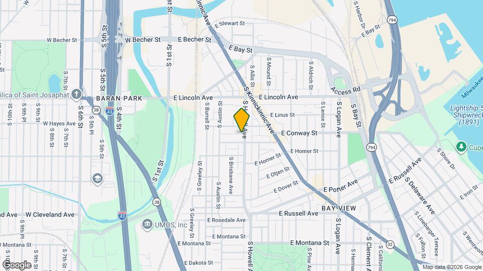 2421 S Howell Ave, Unit UPPER Mapa y Detalles de la Ubicación