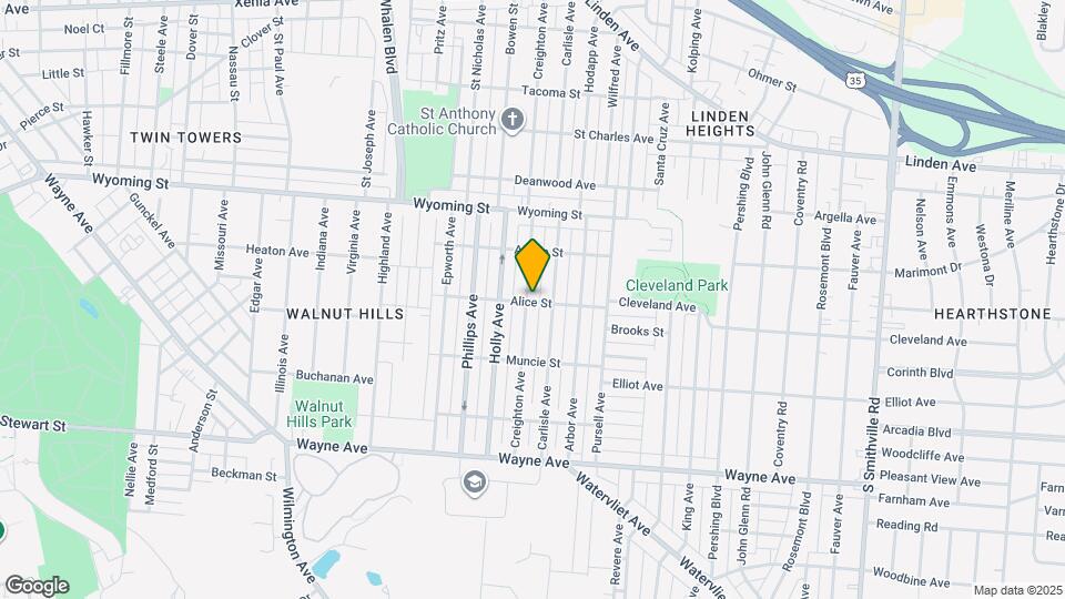 1150 Creighton Ave Map and Location Details