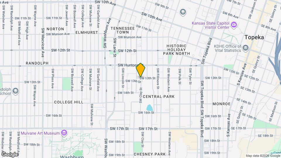 1301 SW Clay St, Unit B - Upstairs Map and Location Details