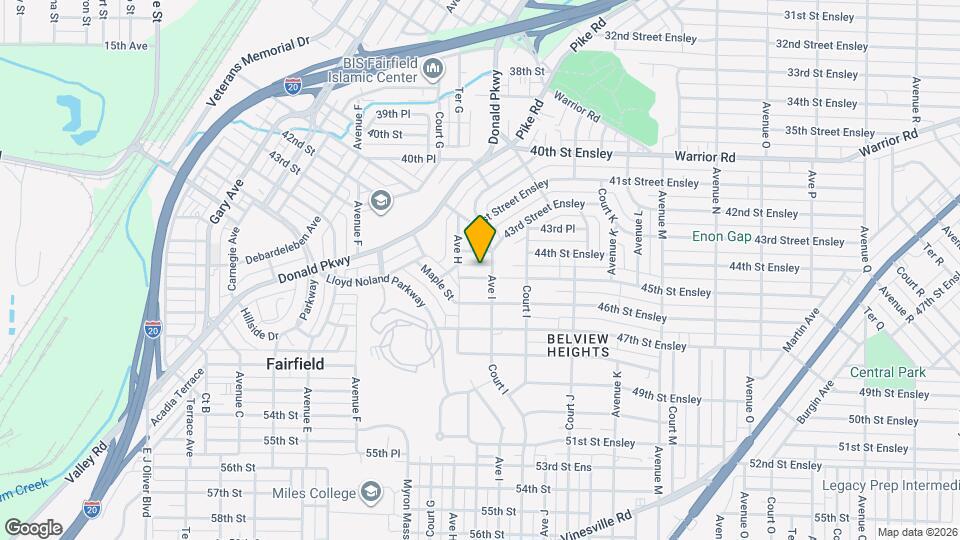 820 45th Street Ensley Map and Location Details