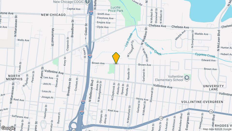 1038 N Claybrook St Map and Location Details