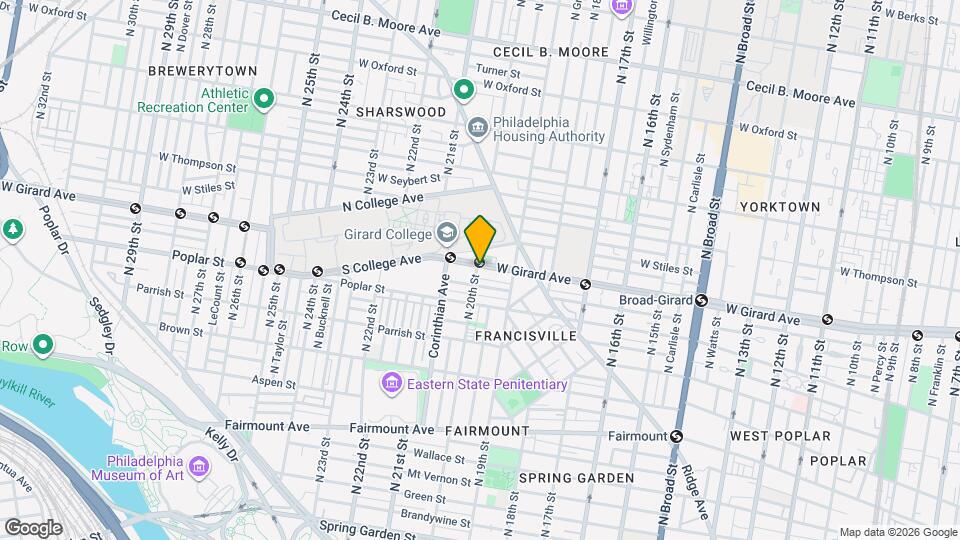1936 W Girard Ave, Unit Second floor Map and Location Details