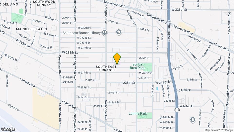 2125 W 236th Pl Map and Location Details