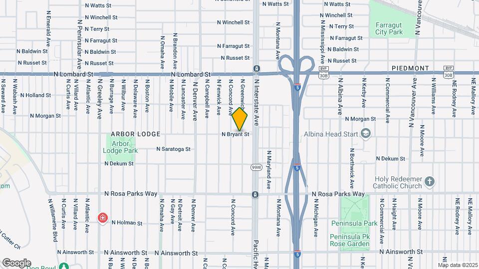 1612 N Bryant St Map and Location Details