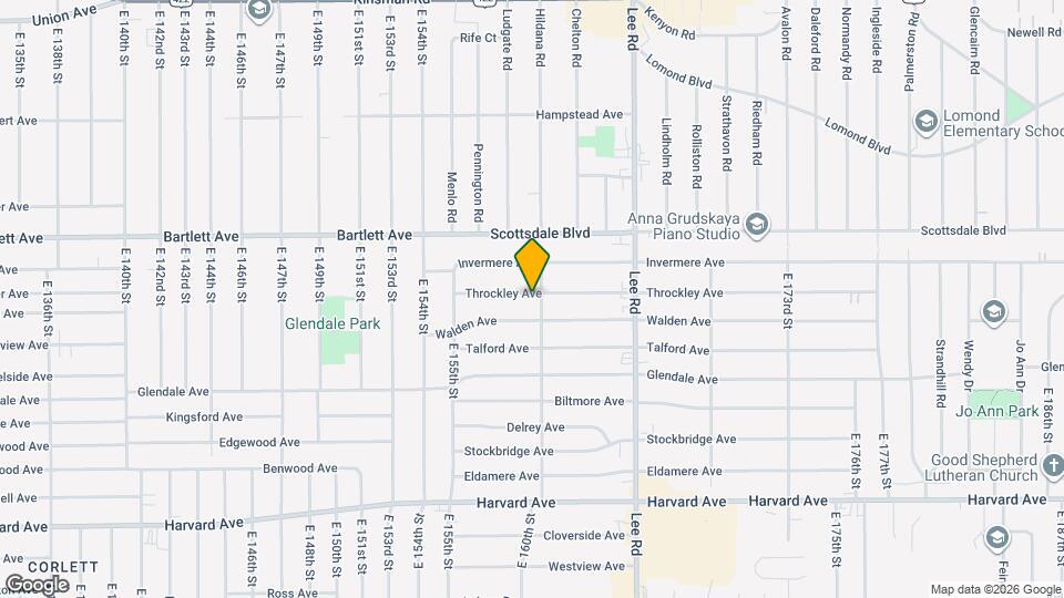 16004 Throckley Ave Mapa y Detalles de la Ubicación