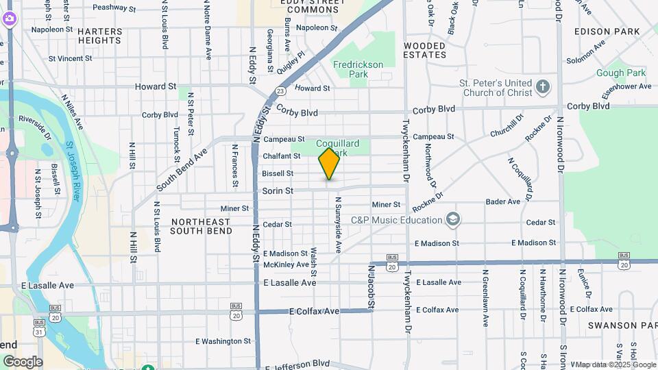 1303 Sorin St Map and Location Details