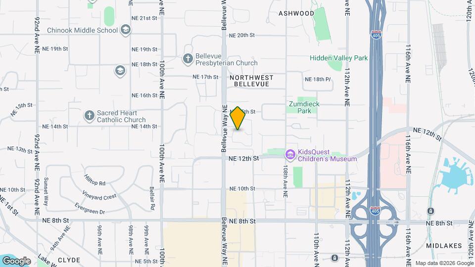 1264 Bellevue Way NE Map and Location Details