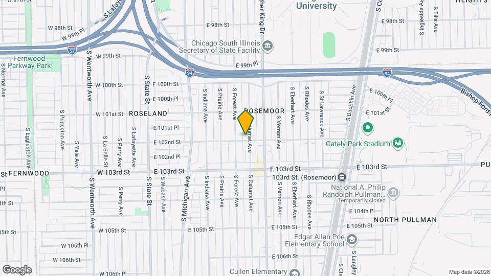 10154 S Calumet Ave Map and Location Details