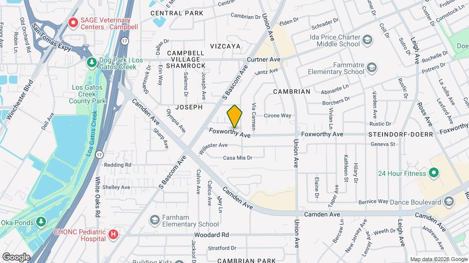 2157 Foxworthy Ave Map and Location Details