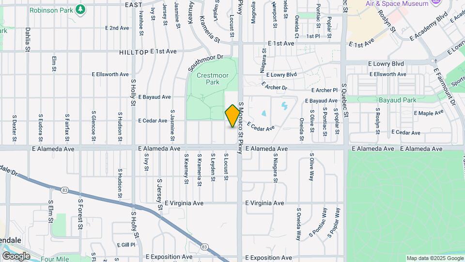 235 S Monaco St Pkwy Map and Location Details