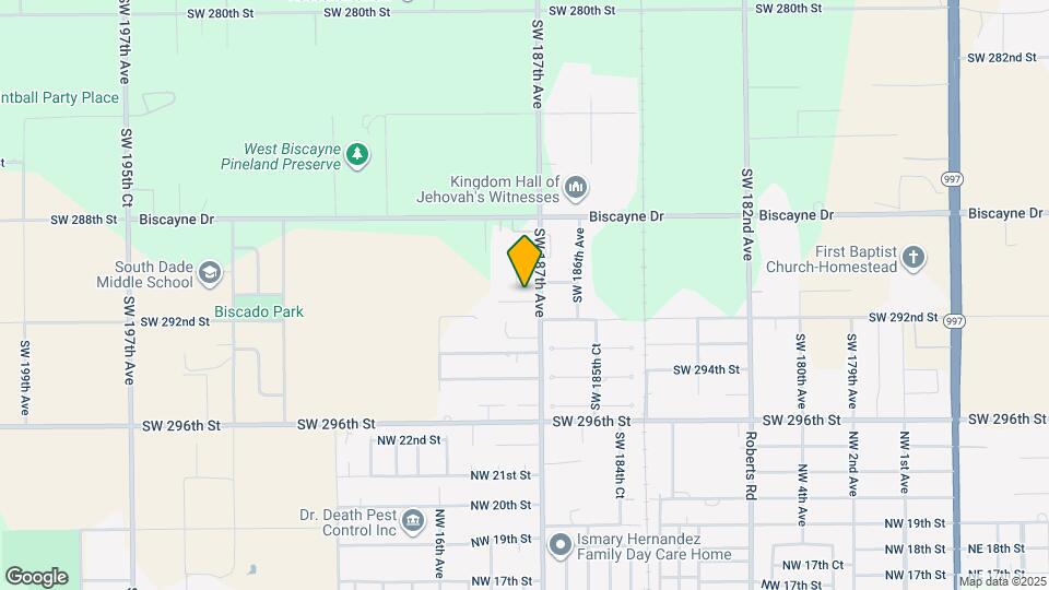 18721 SW 291st Terrace Mapa y Detalles de la Ubicación