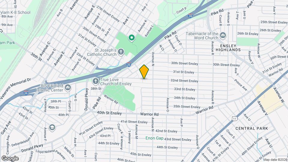 1301 32nd Street Ensley Map and Location Details