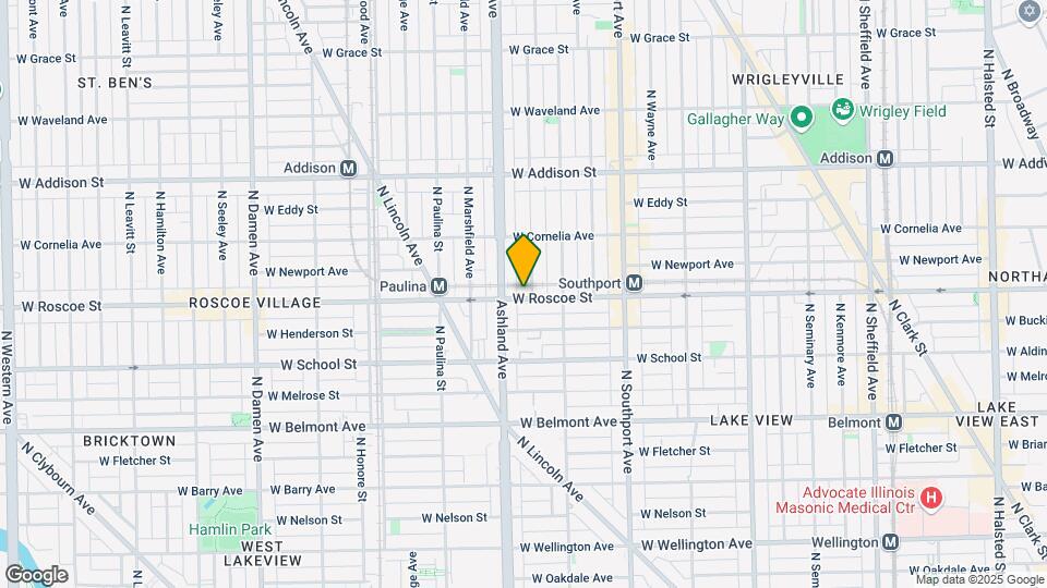 1544 W Roscoe St Mapa y Detalles de la Ubicación