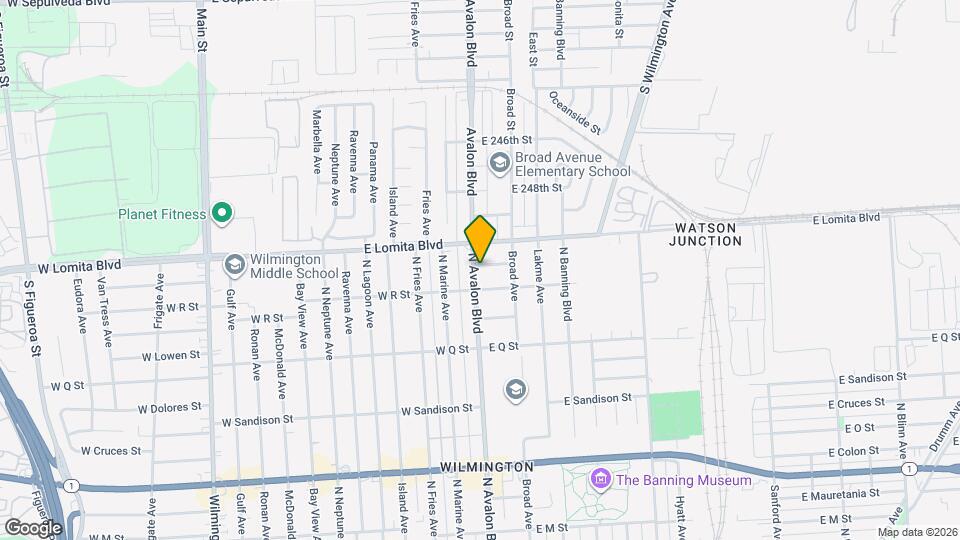 1718 N Avalon Blvd Mapa y Detalles de la Ubicación