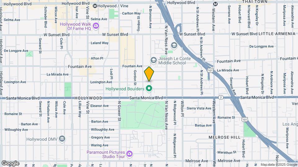 1157 N Bronson Ave Map and Location Details