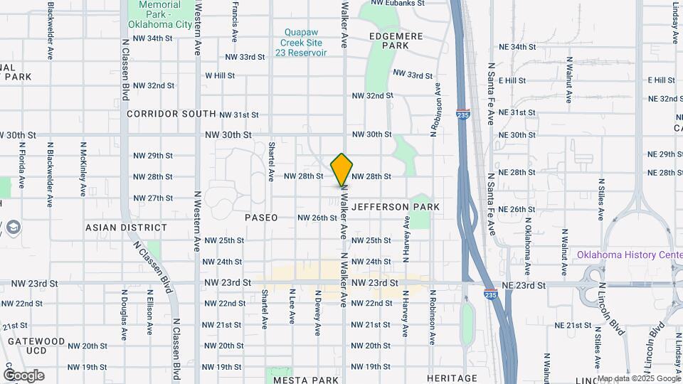 2801 N Walker Ave Mapa y Detalles de la Ubicación