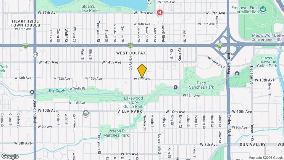 3858 W 13th Ave Map and Location Details