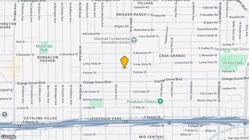 1755 Paloma St Map and Location Details