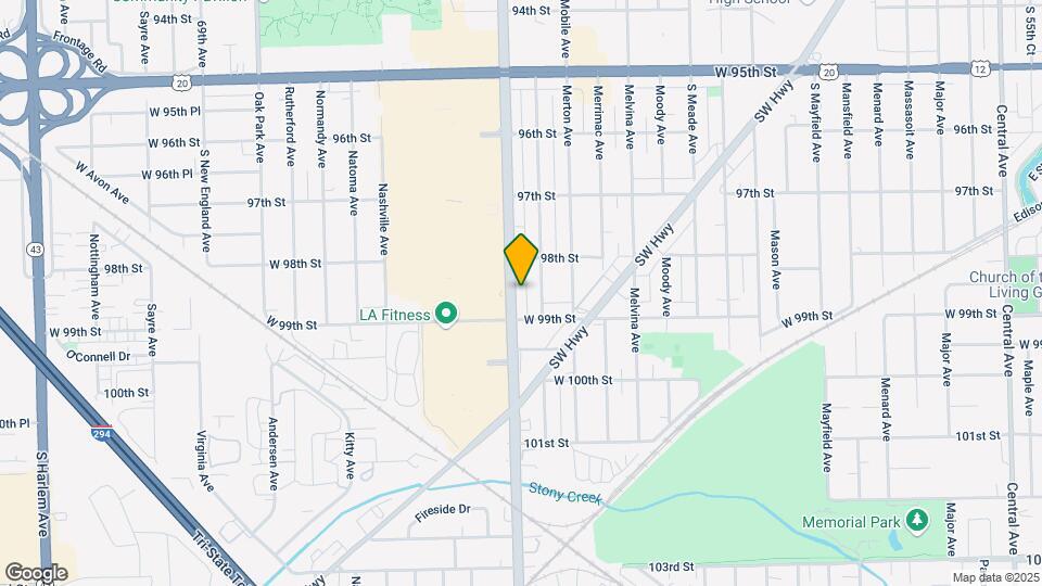 9825 S Ridgeland Ave Map and Location Details