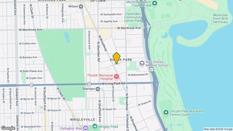 845 W Belle Plaine Ave, Unit 1W Map and Location Details