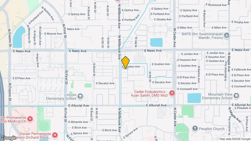 1050 E Fallbrook Ave Map and Location Details